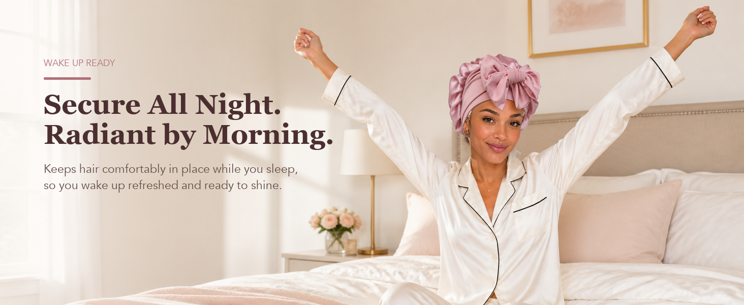 Confirmed Dorlune campaign banner showing a woman wearing the bonnet in a softly lit bedroom